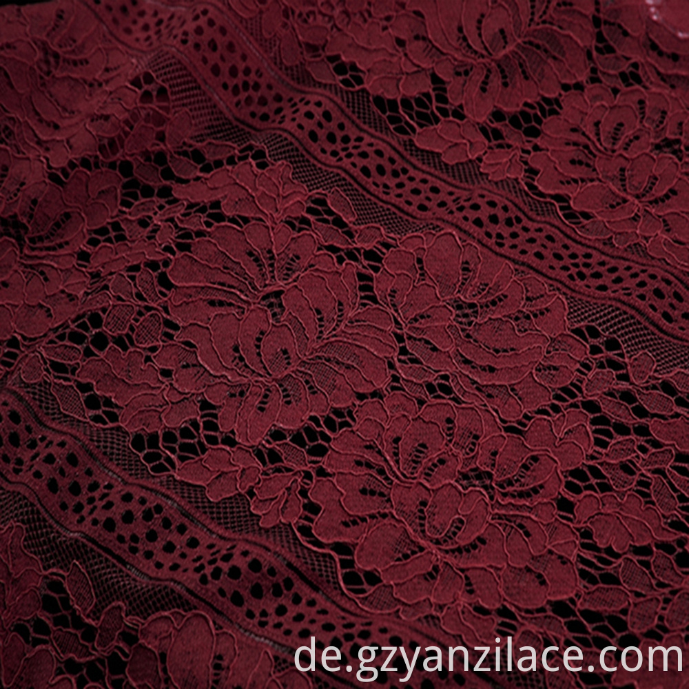 Red Floral Cotton Chantilly Lace